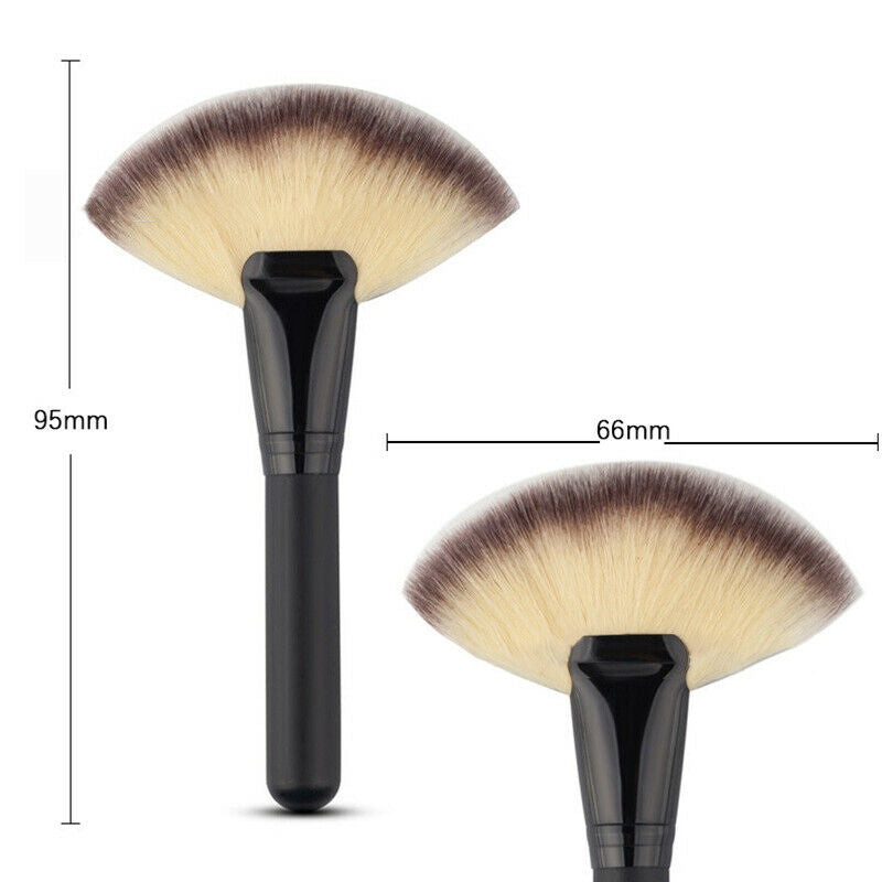 Soft Makeup Large Fan Brush Foundation Blush Blusher Highlighter Cosmetic.l8