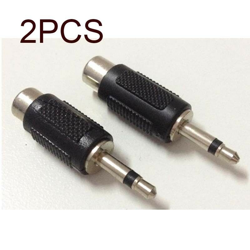 2X 3.5mm Male Mono to RCA Female Plug Headphone Jack Audio Converter A/V Adapter
