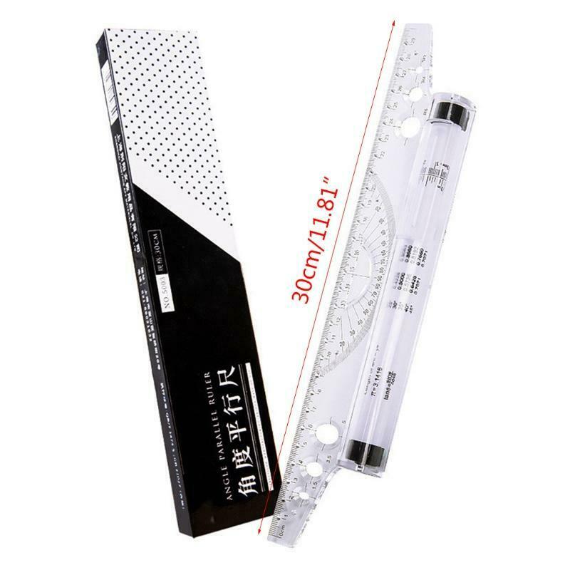 Multi-purpose Parallel Ruler with Protractor 12'' Mathematics Parallel Ruler