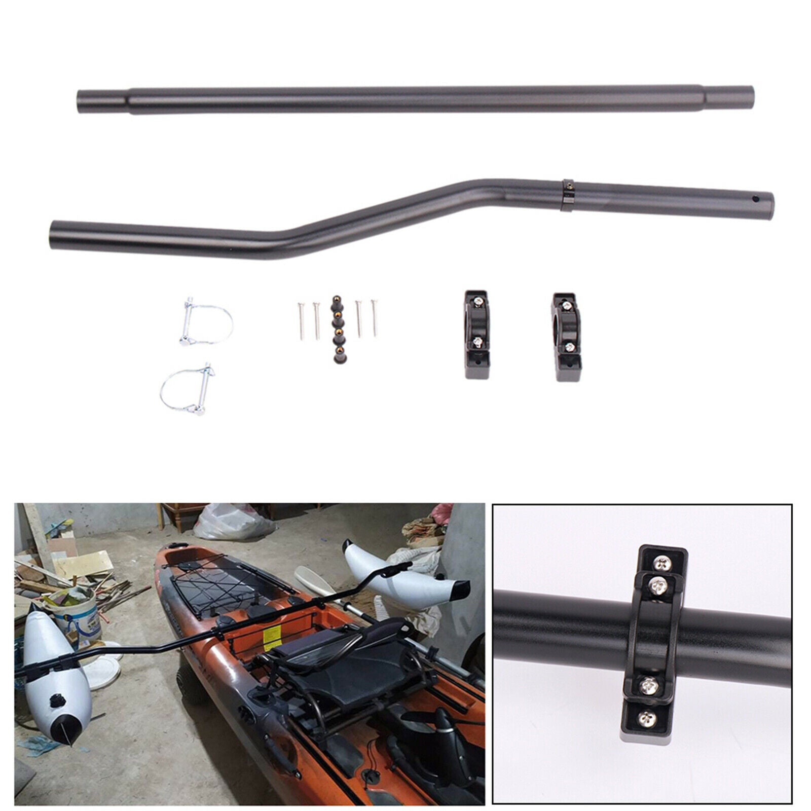 Kayak Inflatable Floats Stabilizer Outrigger Arms Pole Kit with Hardware