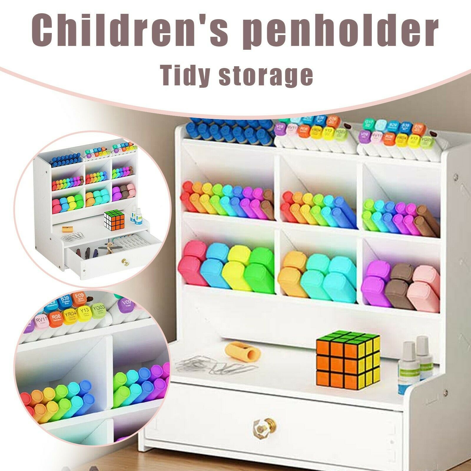 Multifunctional Desk Organizer Large Capacity Student Pen Holder Bookshelf