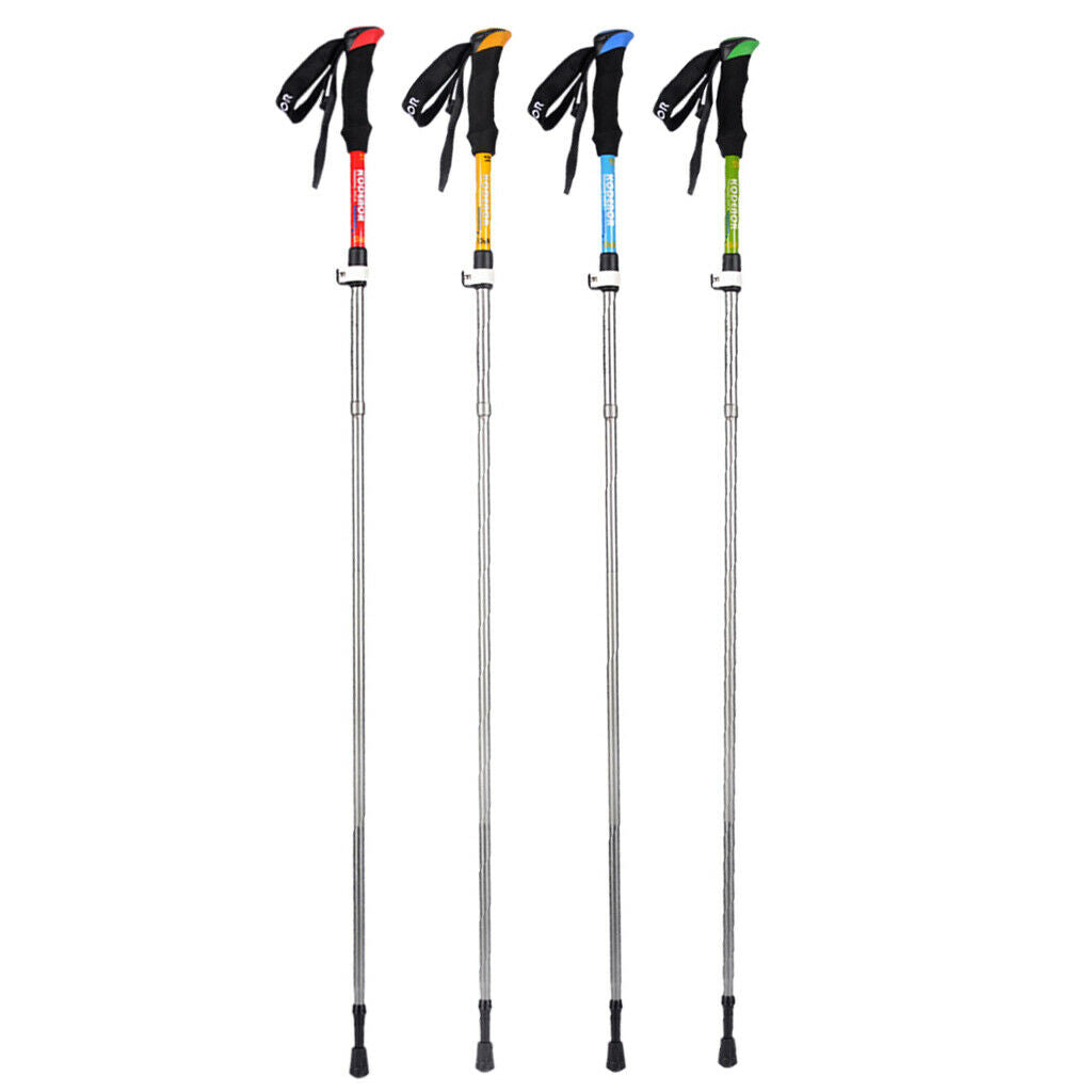 Telescopic Alpenstock Trekking Hiking Sticks Poles  Green