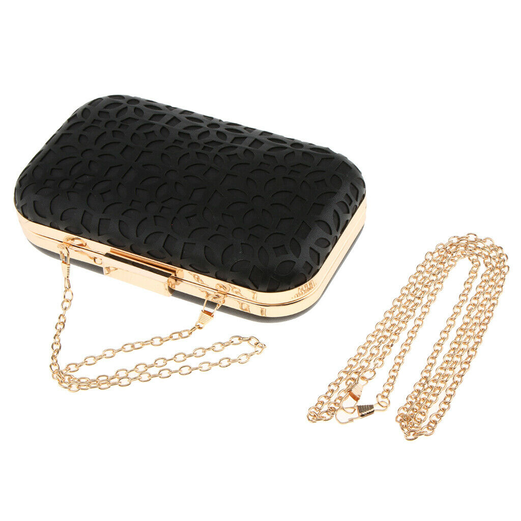 Evening Handbag Over Bag With Shoulder Chain For Bridal Wallet - black