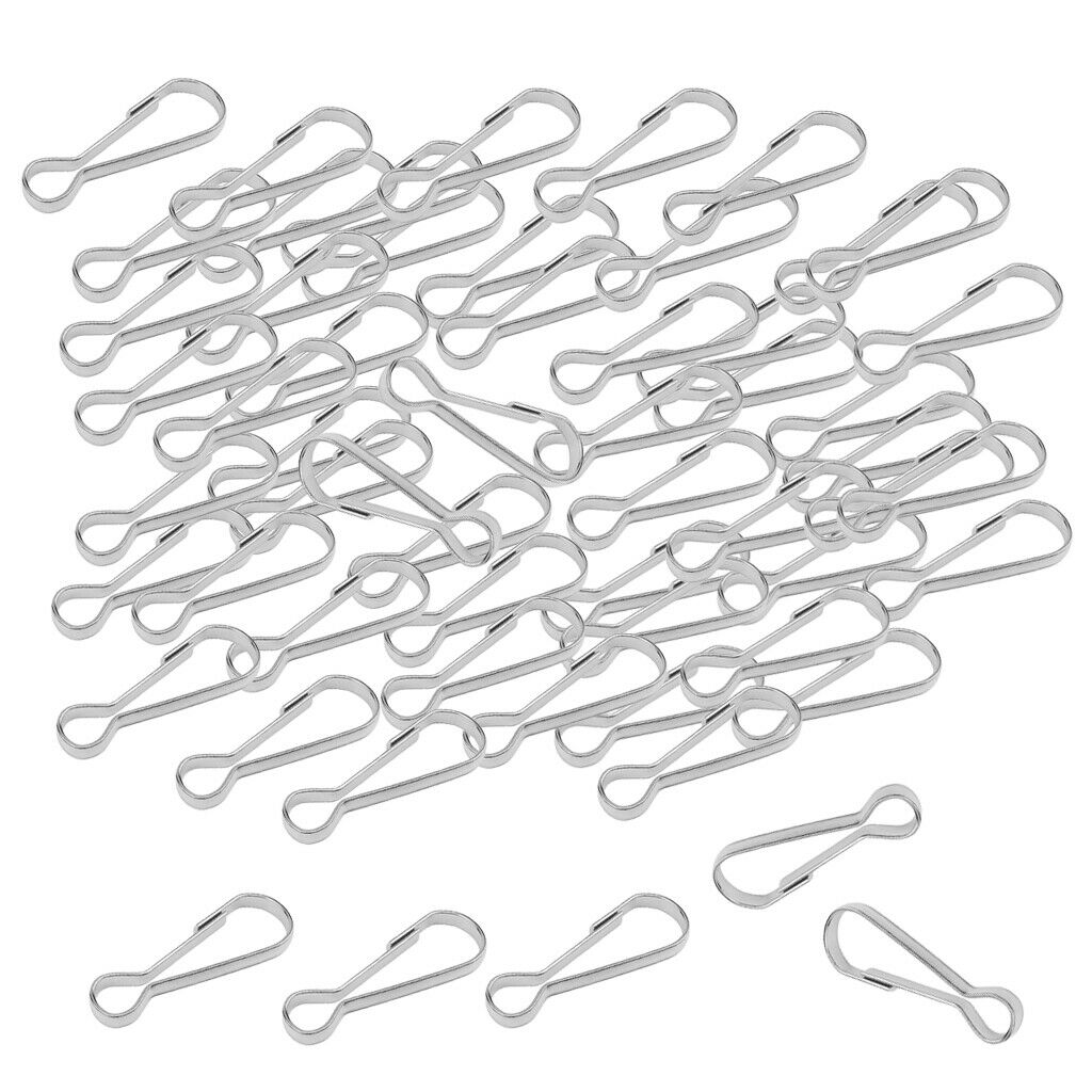 200Pcs Mini Stainless Steel Spring Buckles Clips Snap Hooks Lobster Claw Clasps