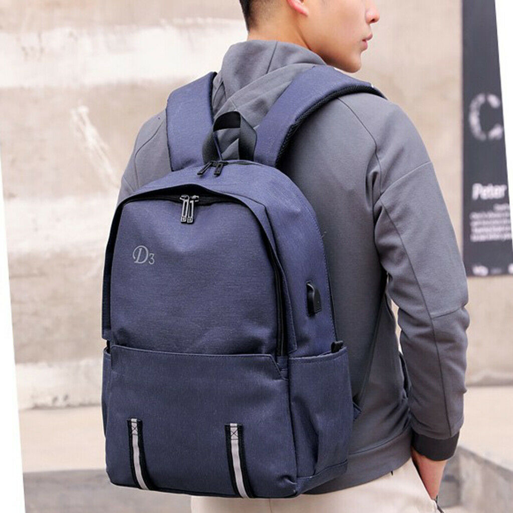 Travel Backpack Business Laptop Notebook Bag Casual Men Book Rucksack Blue