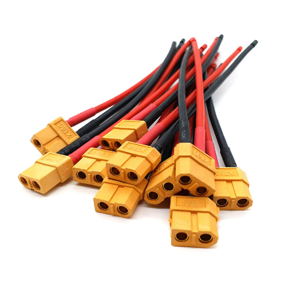 XT60 Male / Female Connector 10CM Silicone Wire Cable 14 AWG For Lipo RC