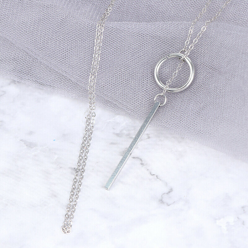 1PC Circle Strip Long Chain Necklace Collares Choker Necklace Pendants Fo.l8