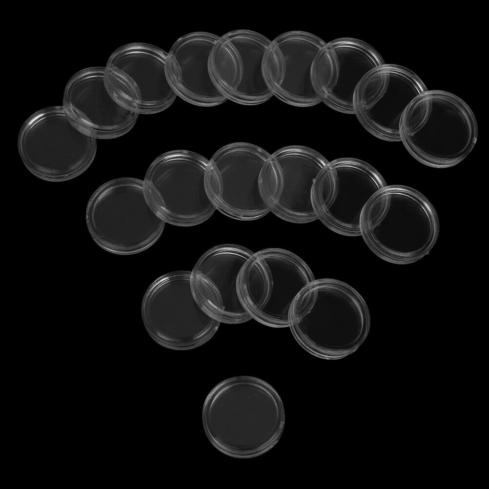 20pc18mm Applied Clear Round Cases Coin Storage Capsules Holder Round Pla.l8