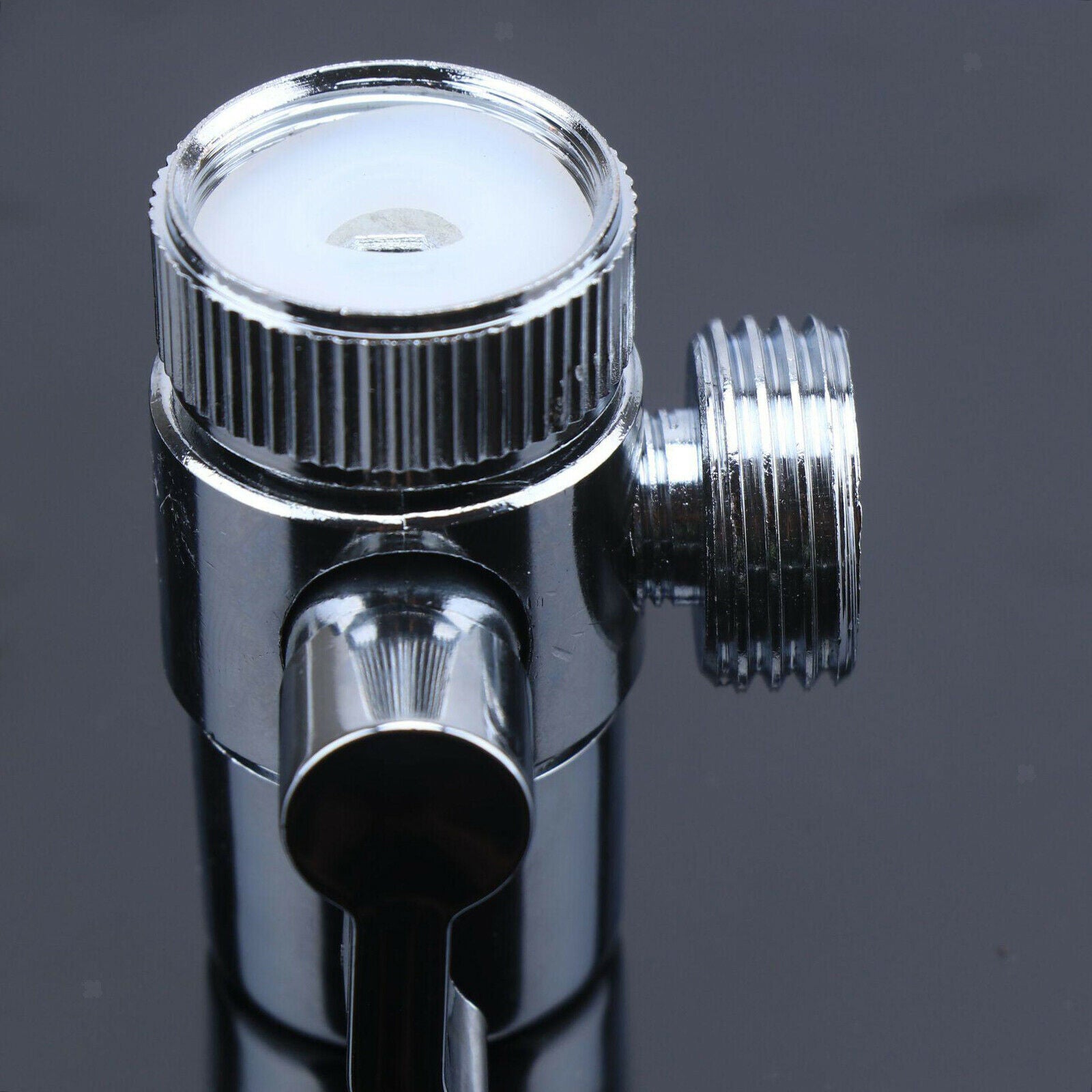 3 Way Metal T-Adapter with Shut-Off Valve Connector Solid Brass Shower Arm