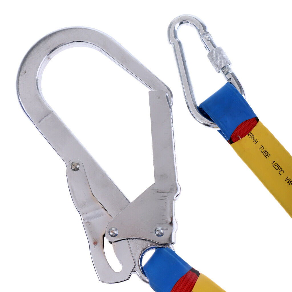 3X Outdoor Climbing Harness Belt Safety Lanyard Fall Protection with Carabiner