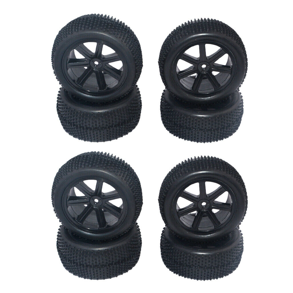8Pcs/Set RC Car 1/10 Scale Buggy Car Wheel Rims and Tyres for HSP Car Black