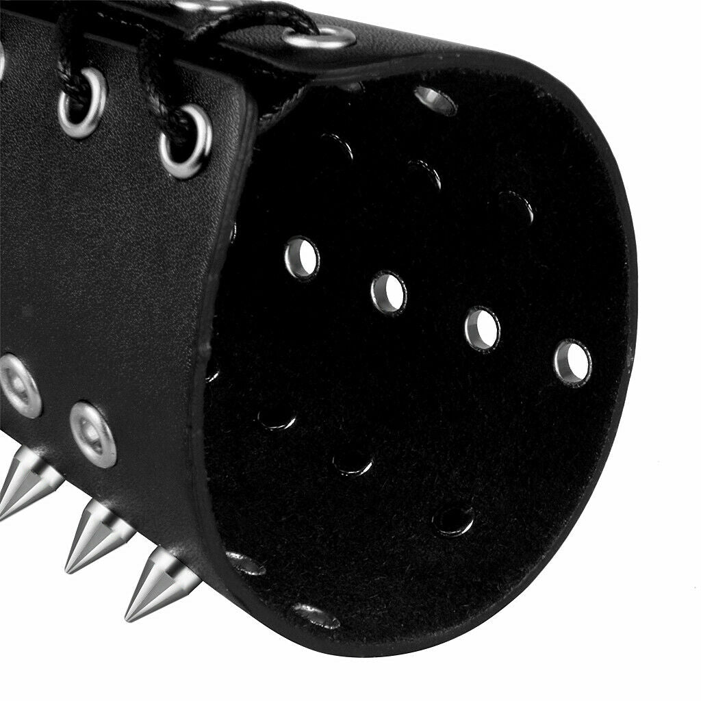 2pcs Punk Wide Leather Rivet Arm Bracers Arm Gauntlets Arm Guard Wristband