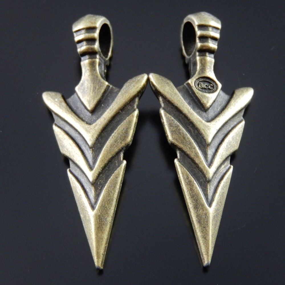 5-pack Antiqued Bronze Alloy Sword Pendant Charm For Jewelry Making 37x20x3mm