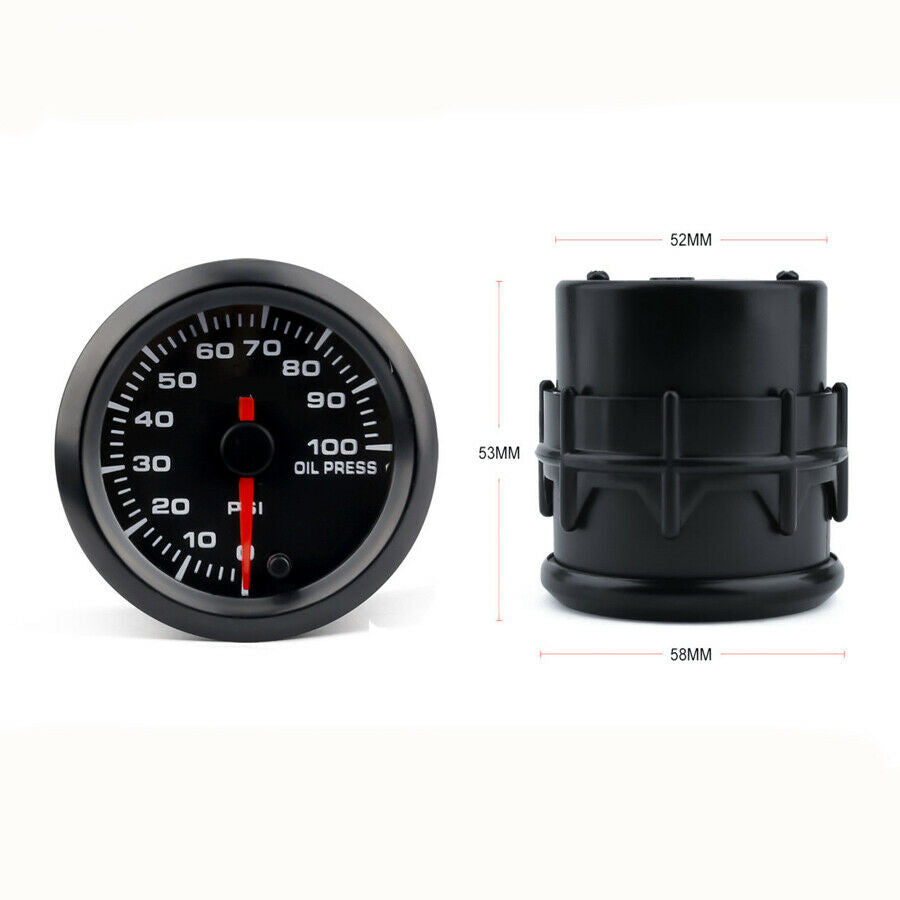 0-100 PSI Range Oil Pressure Gauge LED Display 2 Inches 52MM 7 Colors Optional