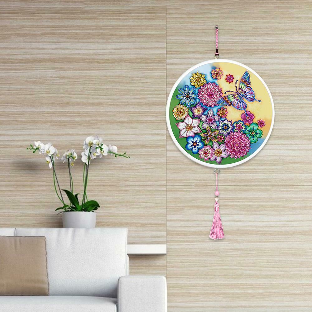 Butterfly Diamond Painting Tassel Partial Drill Special Shape Home Pendants @