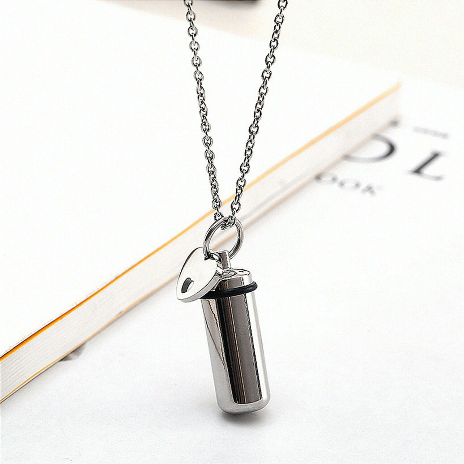 Stainless Steel Jewelry Cremation Ashes Keepsake Memorial Urn Necklace for Pet