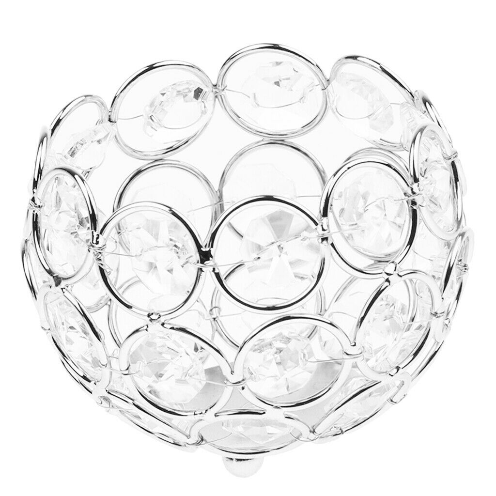 Set of 5 Crystal Display Bowl Tealight Candle Holder Globe Shape Home Dining