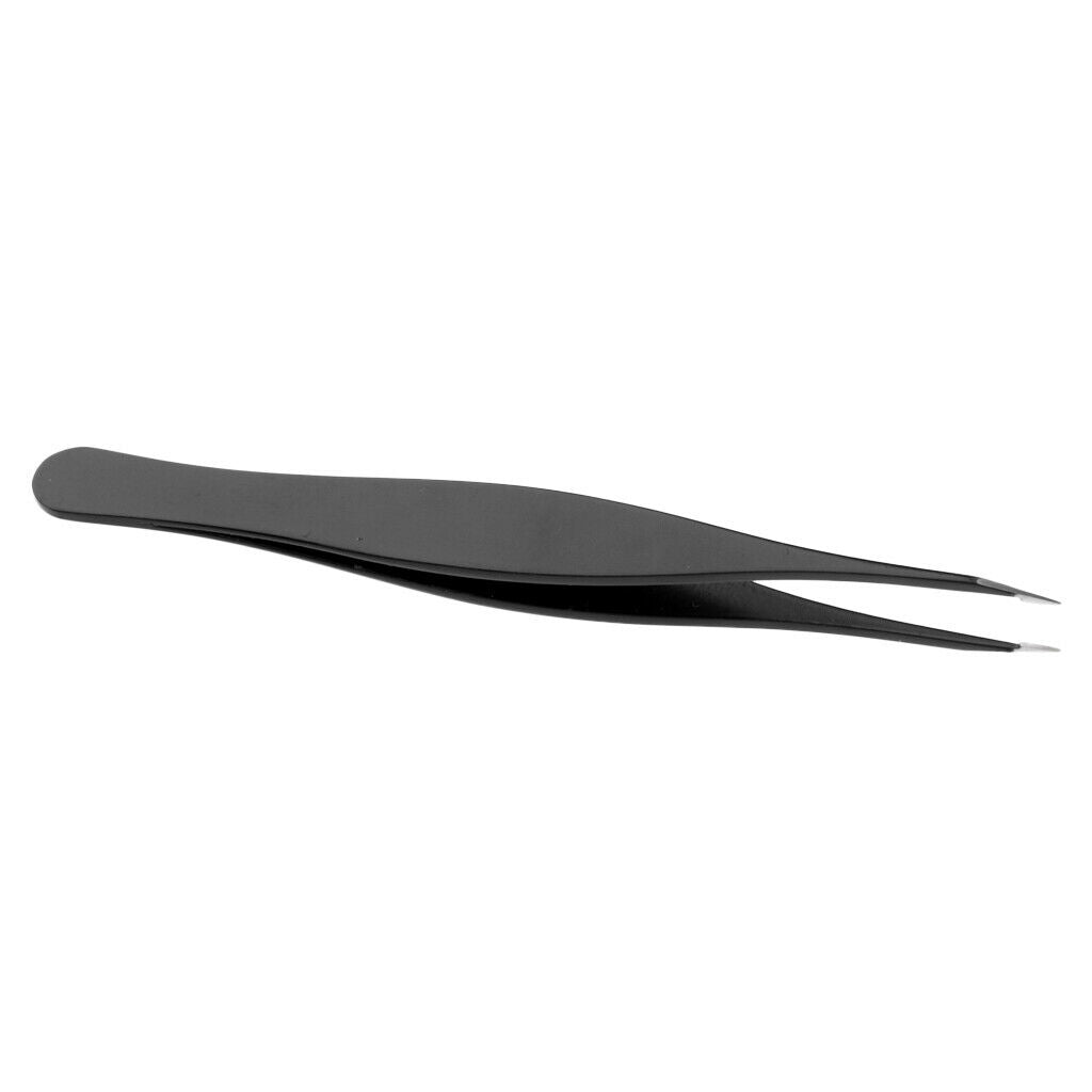 Eyelash Tweezers Curved Flat Clip Extension False Lash Applicator Clamp Sharp