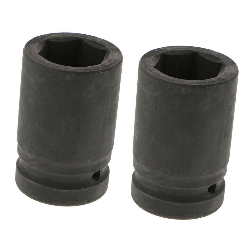 2pcs 6 Point Deep Impact Socket Square Drive Hand Ratchet 1inch 80x33x26mm