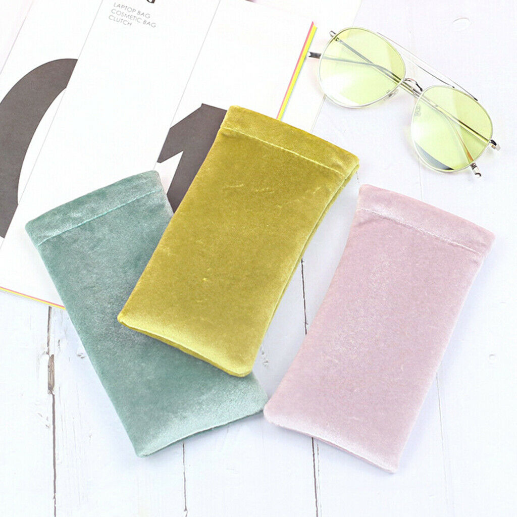 3pcs Velvet Sunglasses Pouch Eyeglass Holder Portable Eyewear Storage Bag