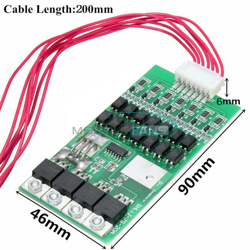 2PCS 4V 20A 7S Cells 2 W/Balancing Li-ion Lithium Battery BMS Protection Board