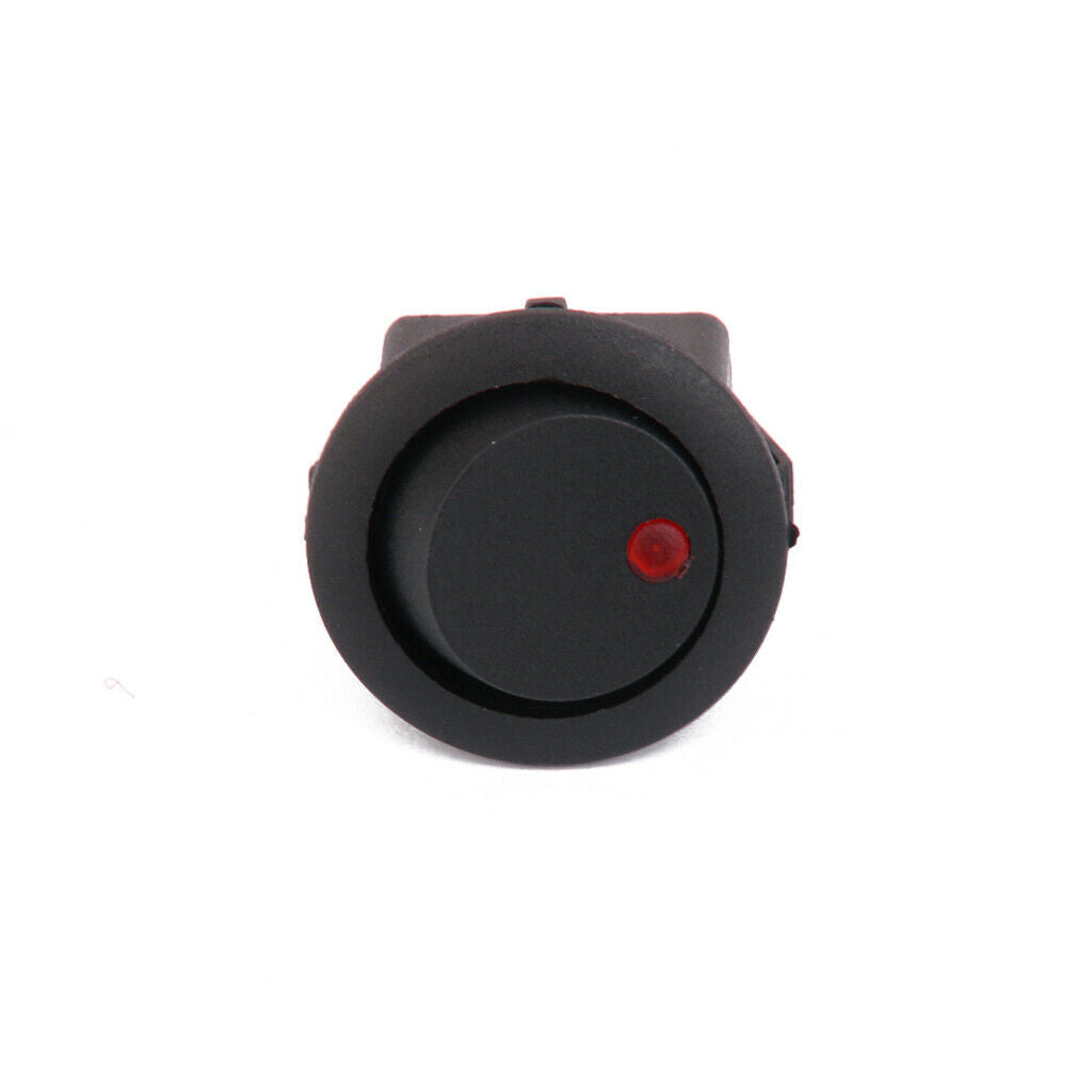 12V 16A Car Auto LED Dot Light Rocker Round Switch Toggle On-Off SPST Red