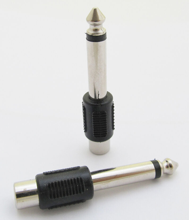 4pcs 1/4" 6.35mm Mono Male to Phono RCA Female Jack Connector Adapter Converter