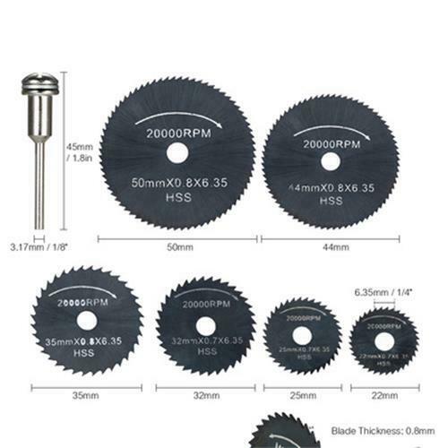 6X HSS Circular Saw Blade Set for Drill Dremel Rotary ToolS Cutting Wheel Discs