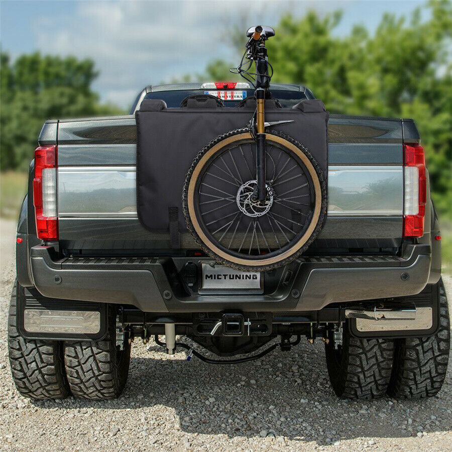 Pickup Truck Portable Tailgate Shuttle Pad Protective Bike Rack + Strap Pocket