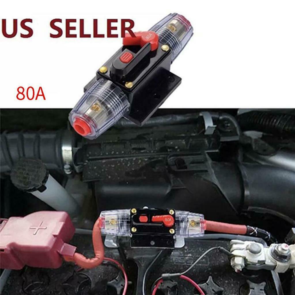 12/48 V Car Audio Circuit Breaker Fuse Holder 4 8 AWG Wire 80A