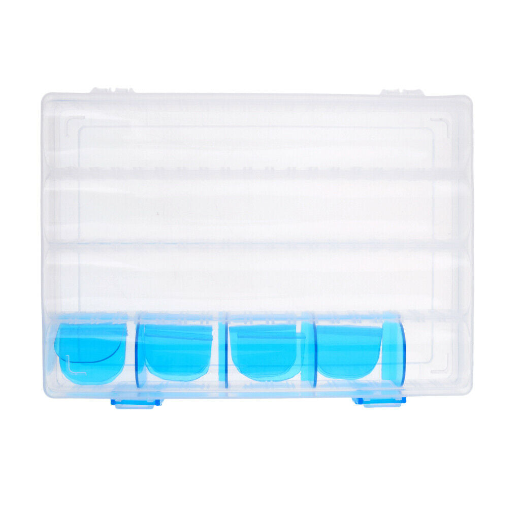 Adjustable Plastic Fishing Tackle Box Hooks Baits Storage Case Box White