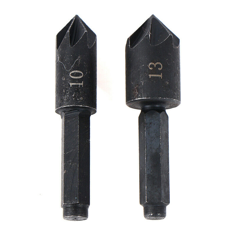 2PCS 7 Flute Sink Chamfer Cutter Countersink Drill Bit carbon steel 1/4 H.l8