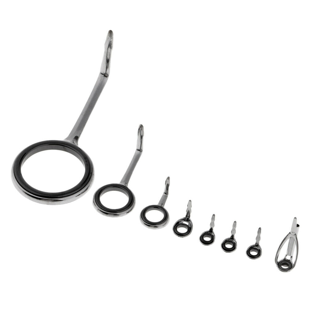 8x Fishing Rod Guide Rings Rod Fishing Rod Eyes Mixed Size Beachcaster