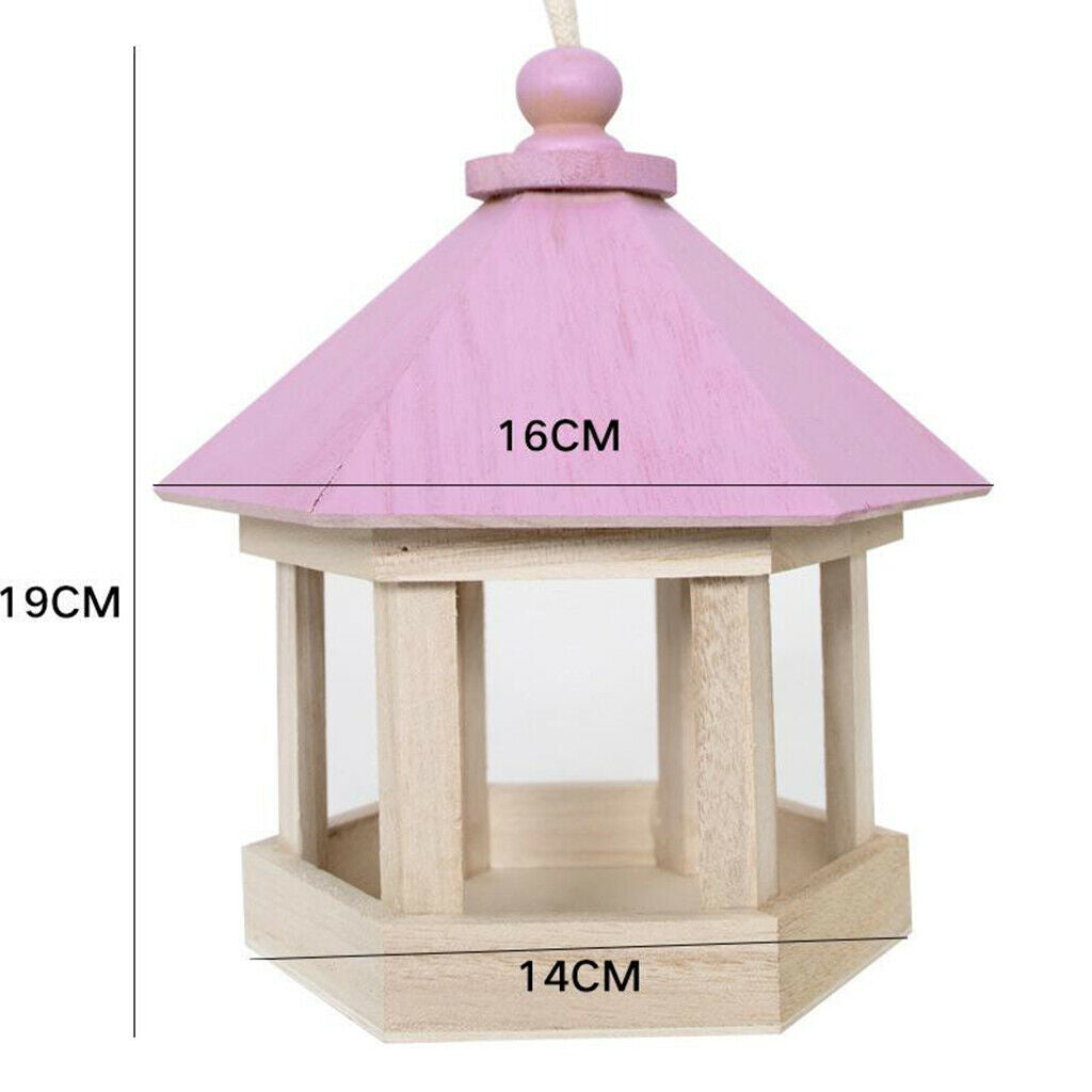 Wild Bird Feeder for Outside, Hanging Bird House Feeder, Hanging Wooden House