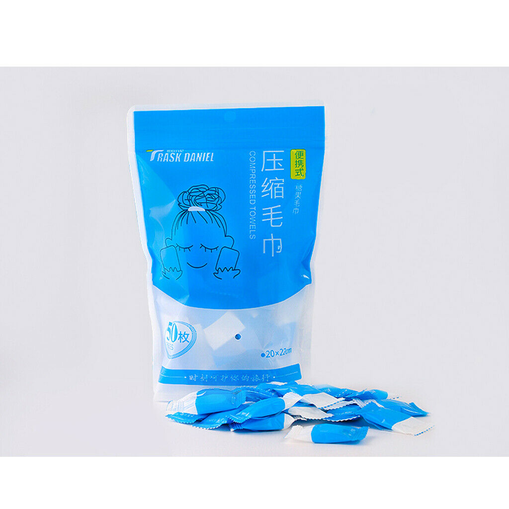 50 Pieces Disposable Compressed Facial Towel Tablets Compact Tissue Paper