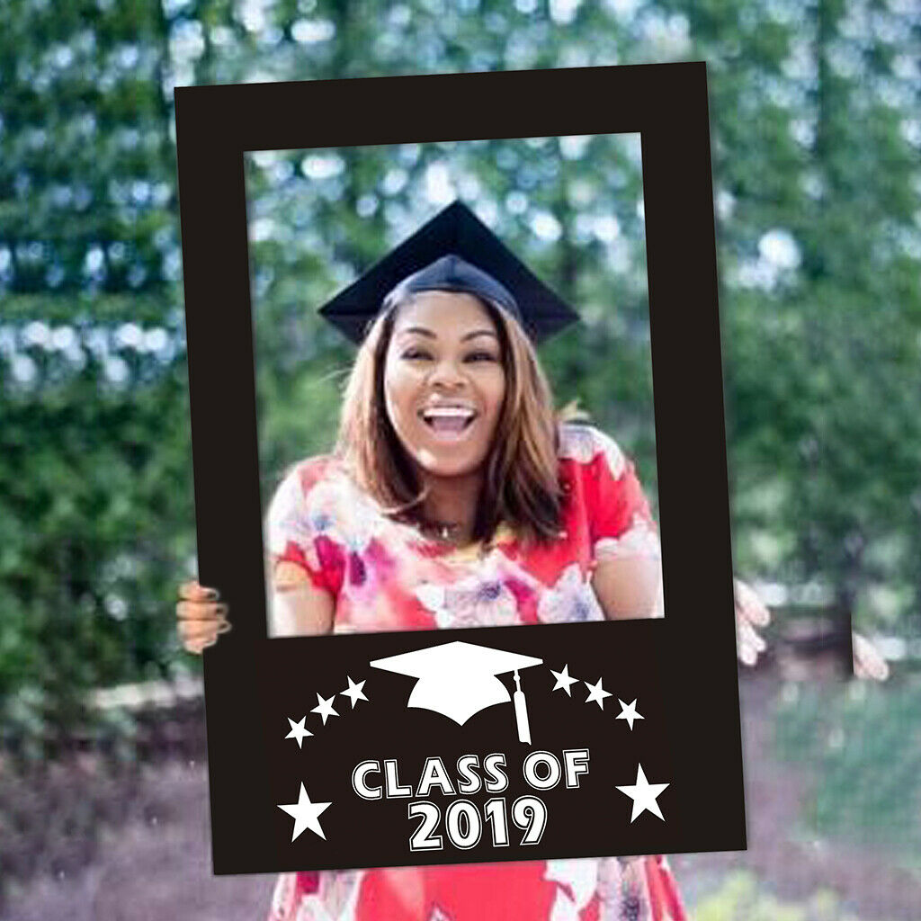 2019 Graduation Photo Booth Props Picture Frame Cutouts Party Supplies Decor