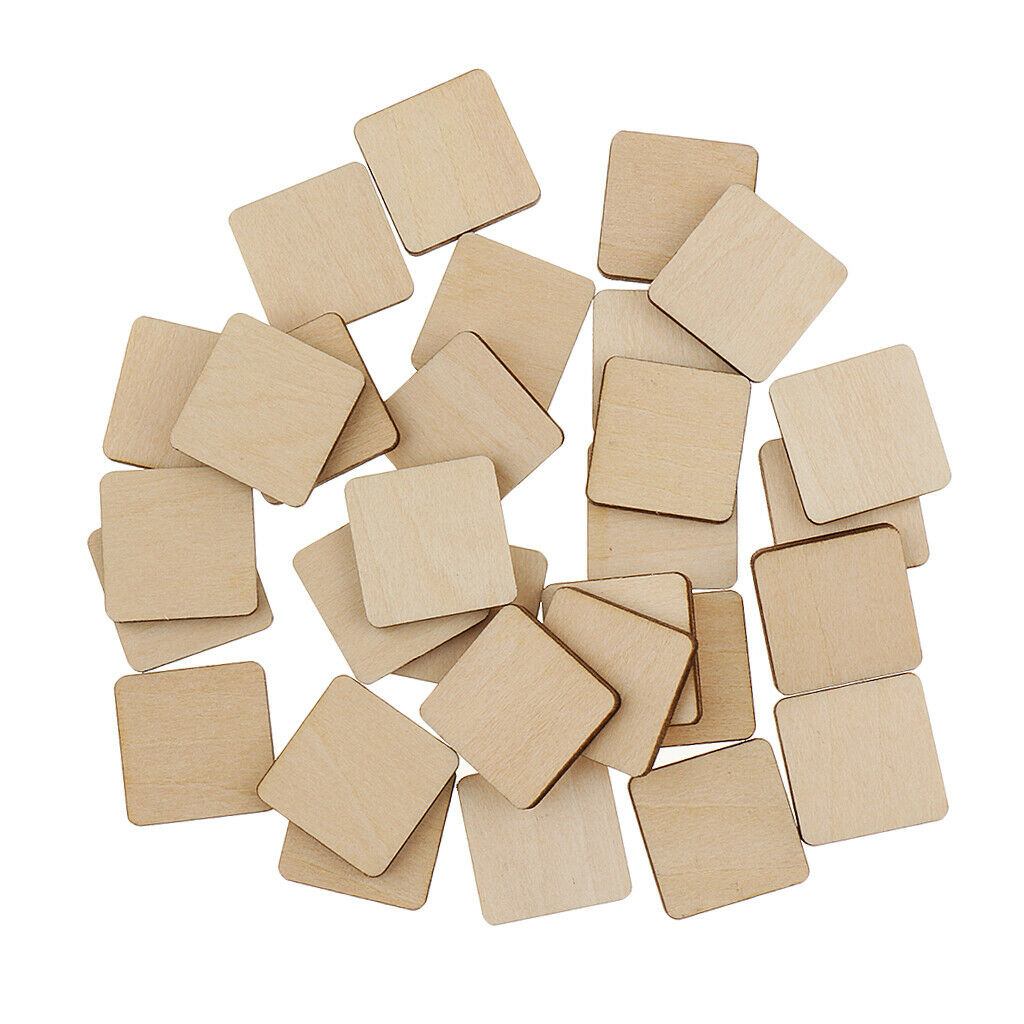 30x Natural Unpainted MDF Wooden Plaque Modeling DIY Embellishments 2cm