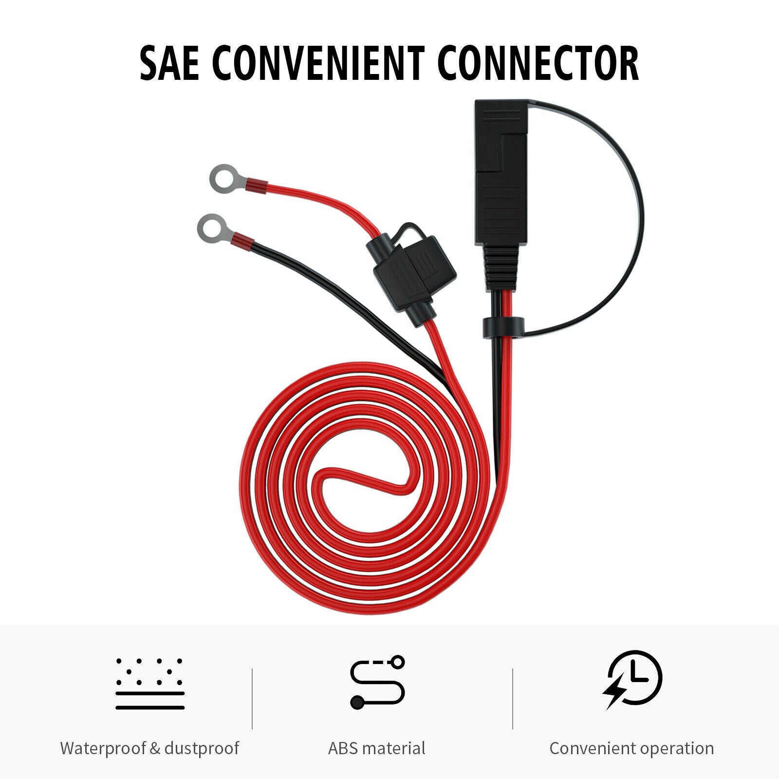 1.4m SAE Convenient Connector Cable OT Terminal For Car Supplies Power Supply