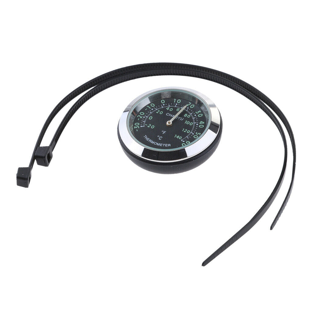 Waterproof Motorcycle Motorbike Handlebar Temperature Thermometer Meter Blk