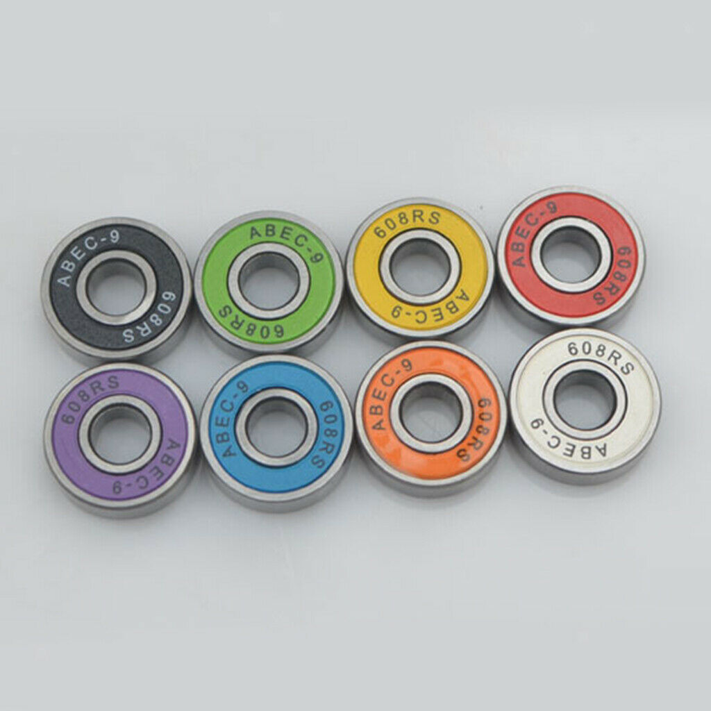40x 608RS Frictionless Skateboard Bearing Rolling Bearings Longboard Hockey