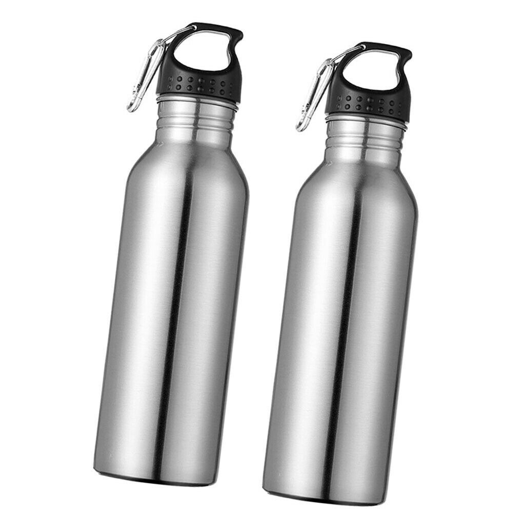 2 lot 750ml Sports Water Bottle Wide-mouth Flask Gym Cold Water Bottles