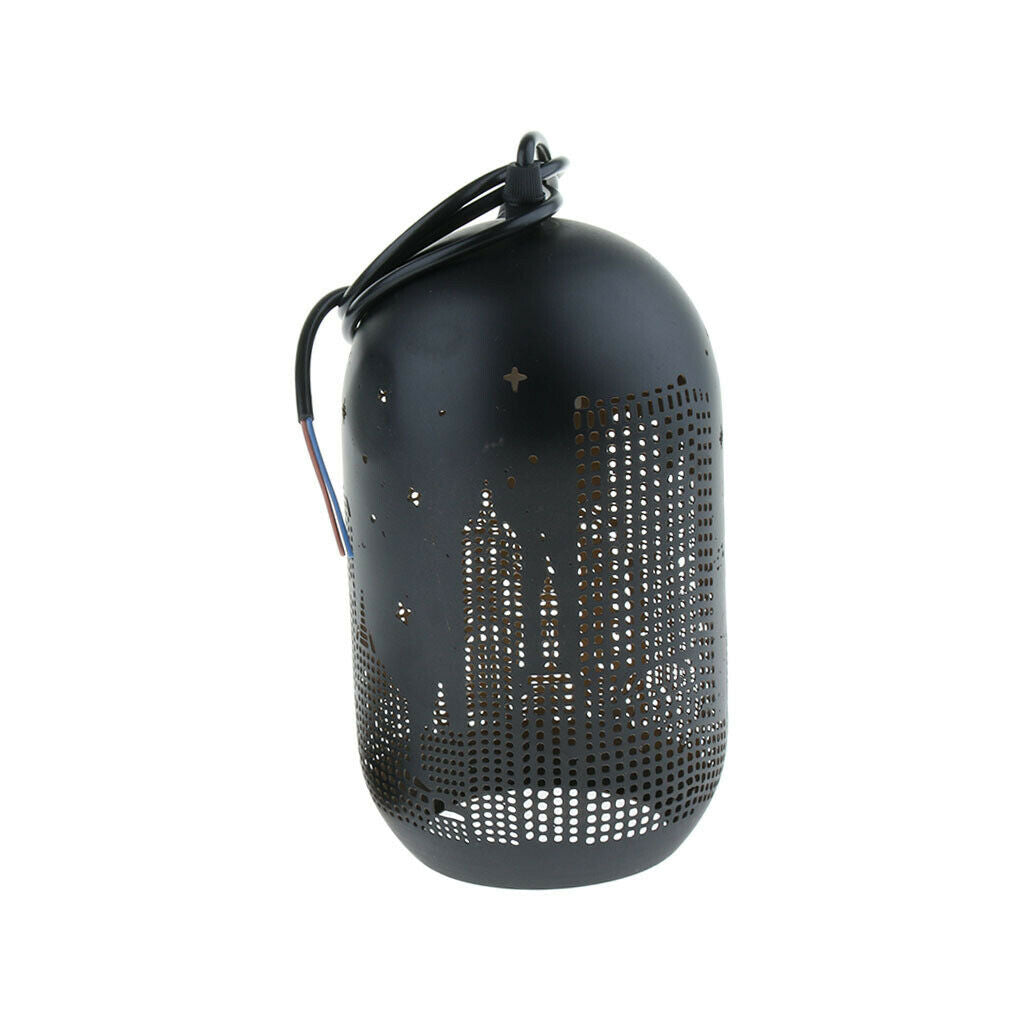 Industrial Style Replacement Lamp Shade,22.5x14cm, Black, Wax Gourd Design