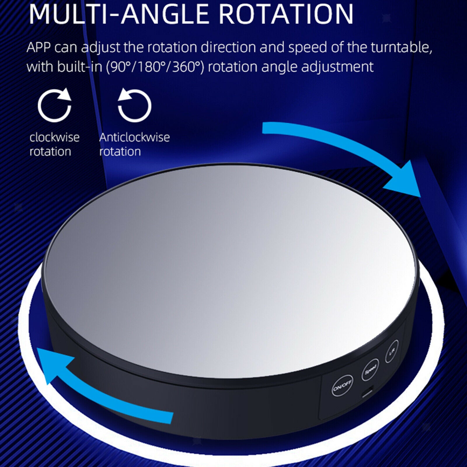360 Degree Rotating Display Mirror Stand LED Display Studio Show Holder
