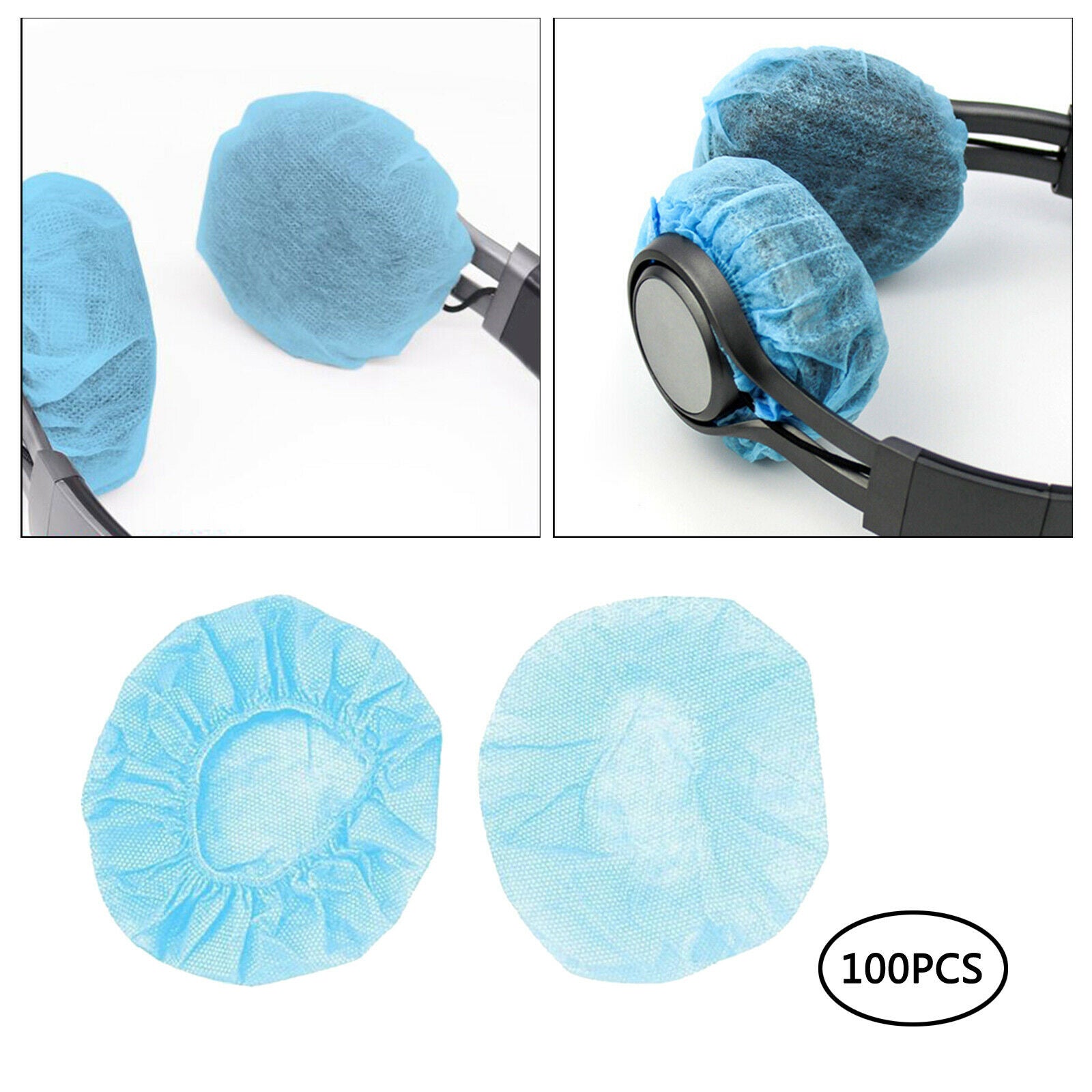 2Pieces Headphone Ear Covers Disposable Non-Woven Earpad Covers Stretchy Earcup
