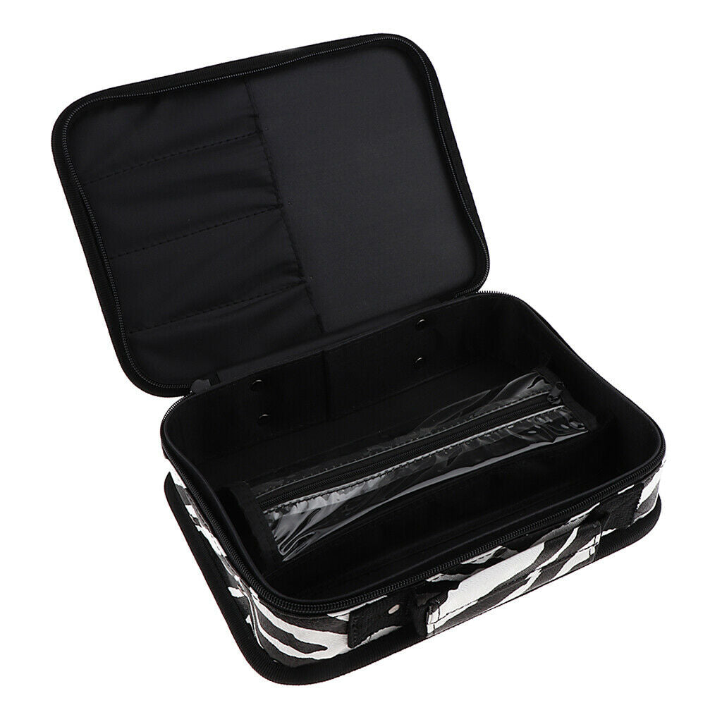 1 Piece PU Leather Handy Travel Cosmetic Bags, Makeup Box Beauty Brush Train