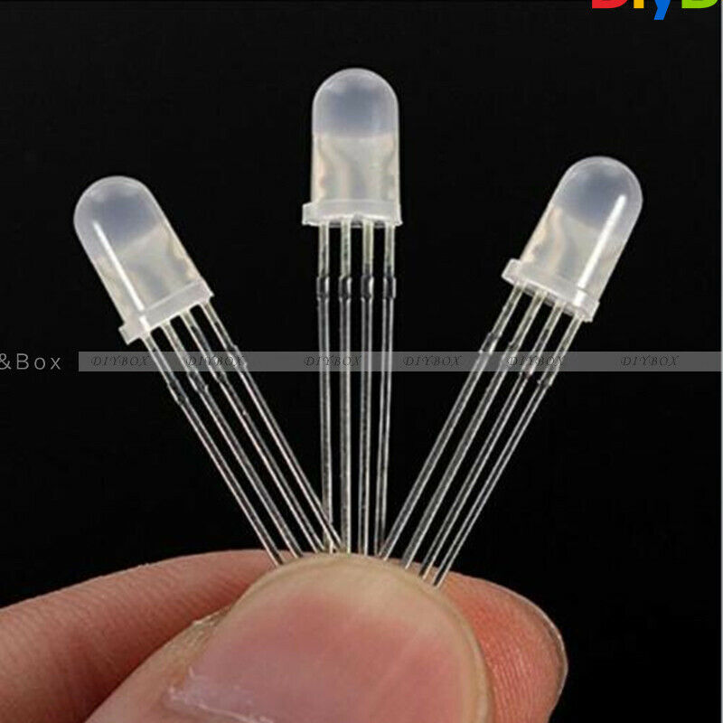 15PCS 5MM F5 RGB LED Common Cathode Super Bright 4PINS Bulb Lamp 3 Colors