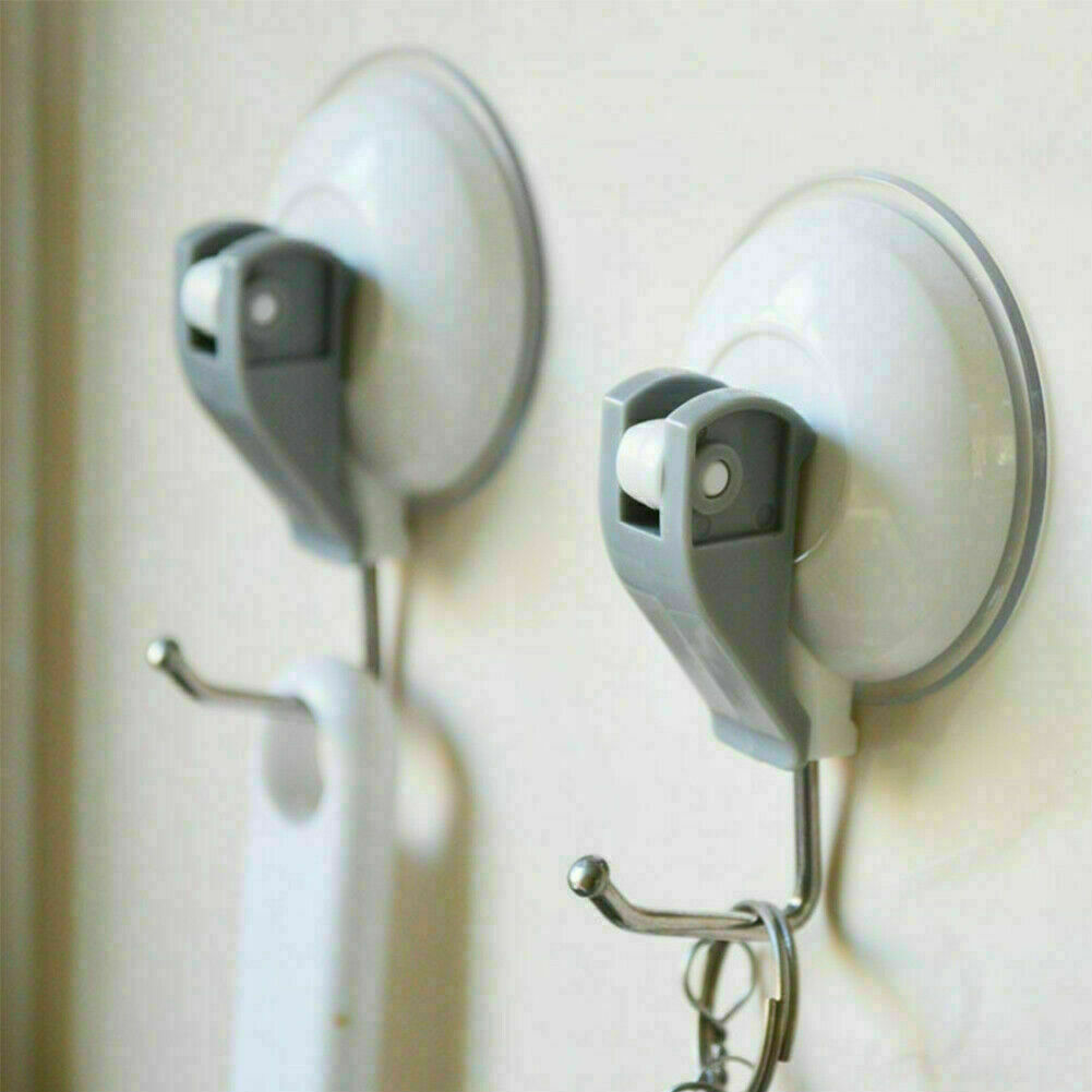 2X EXTRA HEAVY DUTY LEVER SUCTION CUP HOOKS Bathroom/Kitchen N2A5 super U6B8