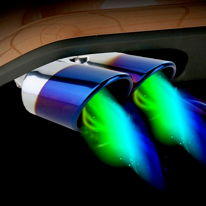 Stainless Steel Car Rear Dual Exhaust Pipe Tail Muffler Tips Throat Tailpipe1x