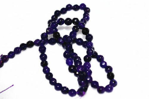 10PCS Purple 4mm Faceted Russican Amethyst Round Gems Loose Beads 15"