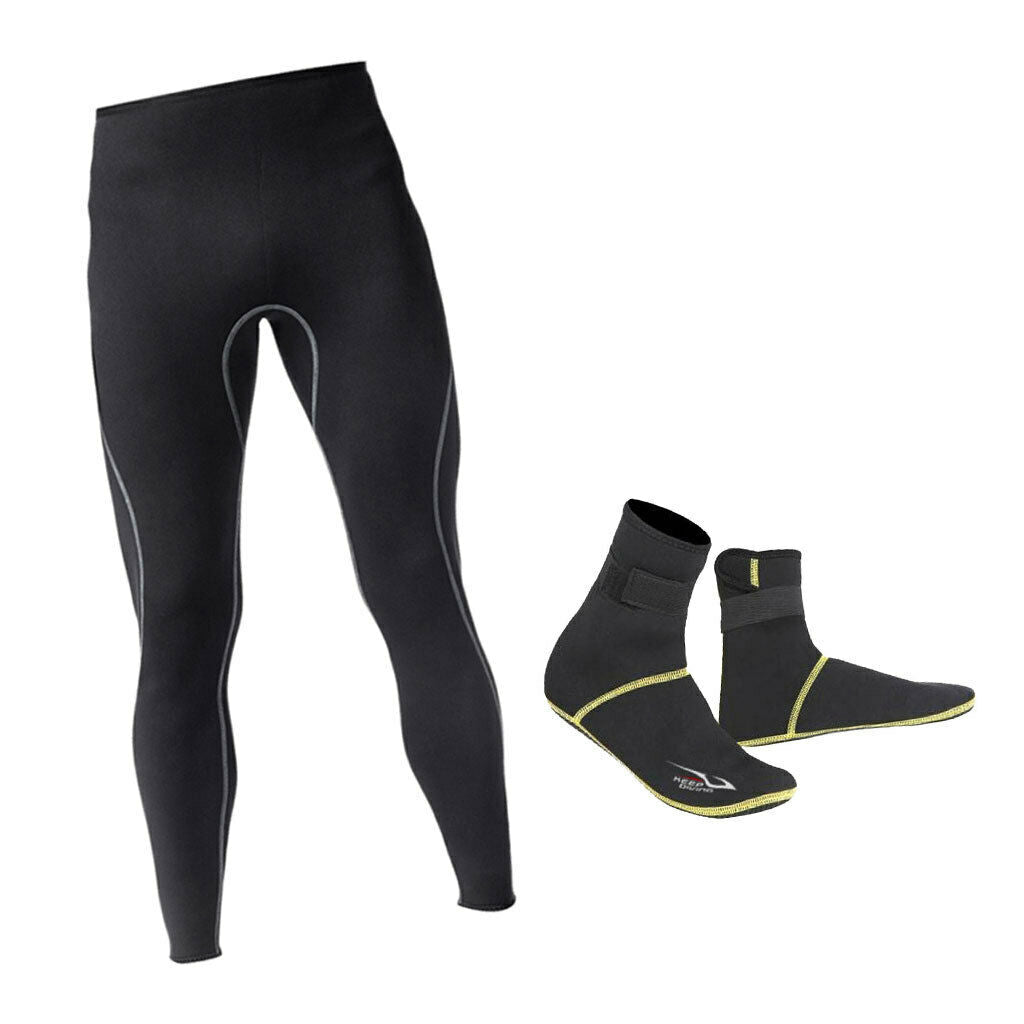 Men's Wetsuit Pants and Socks Super Stretch Neoprene Surf Surfing Diving